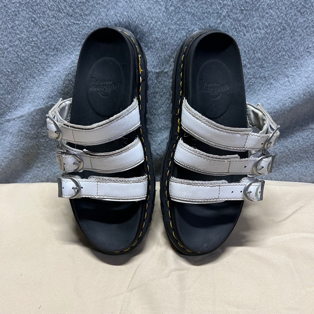 Dr. Martens Blaire Slide White Leather Platform Sandals Womens 7 boho y2k grunge